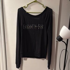 PINK Victoria's Secret Black Graphic Long Sleeve Hoodie